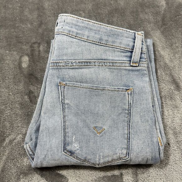 Hudson Jeans Womens 27 Blue Barbara Super Skinny Distressed Mid-rise Denim - Picture 1 of 15